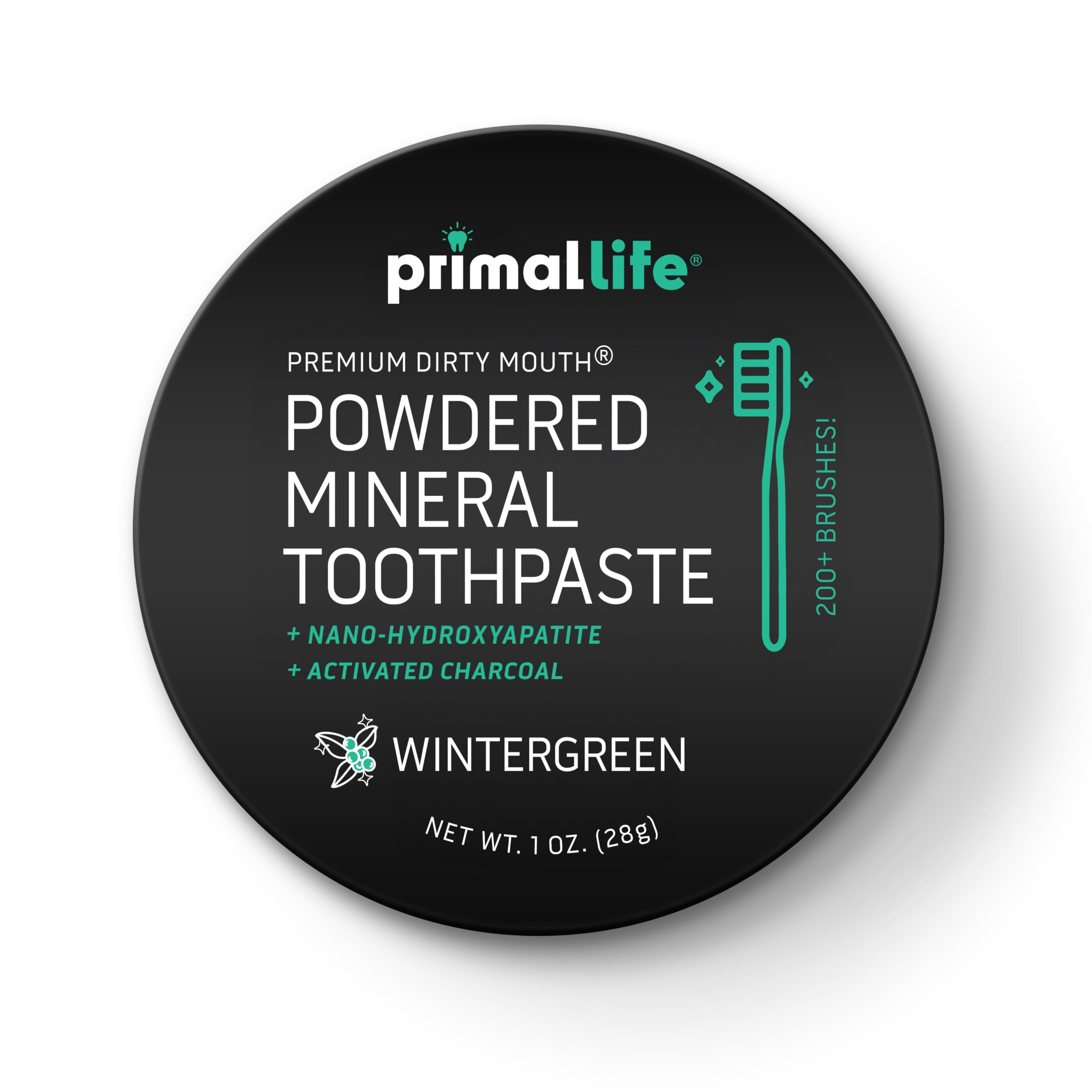 Primal Life Organics Dirty Mouth envase 1oz para un cepillado suave y agradable