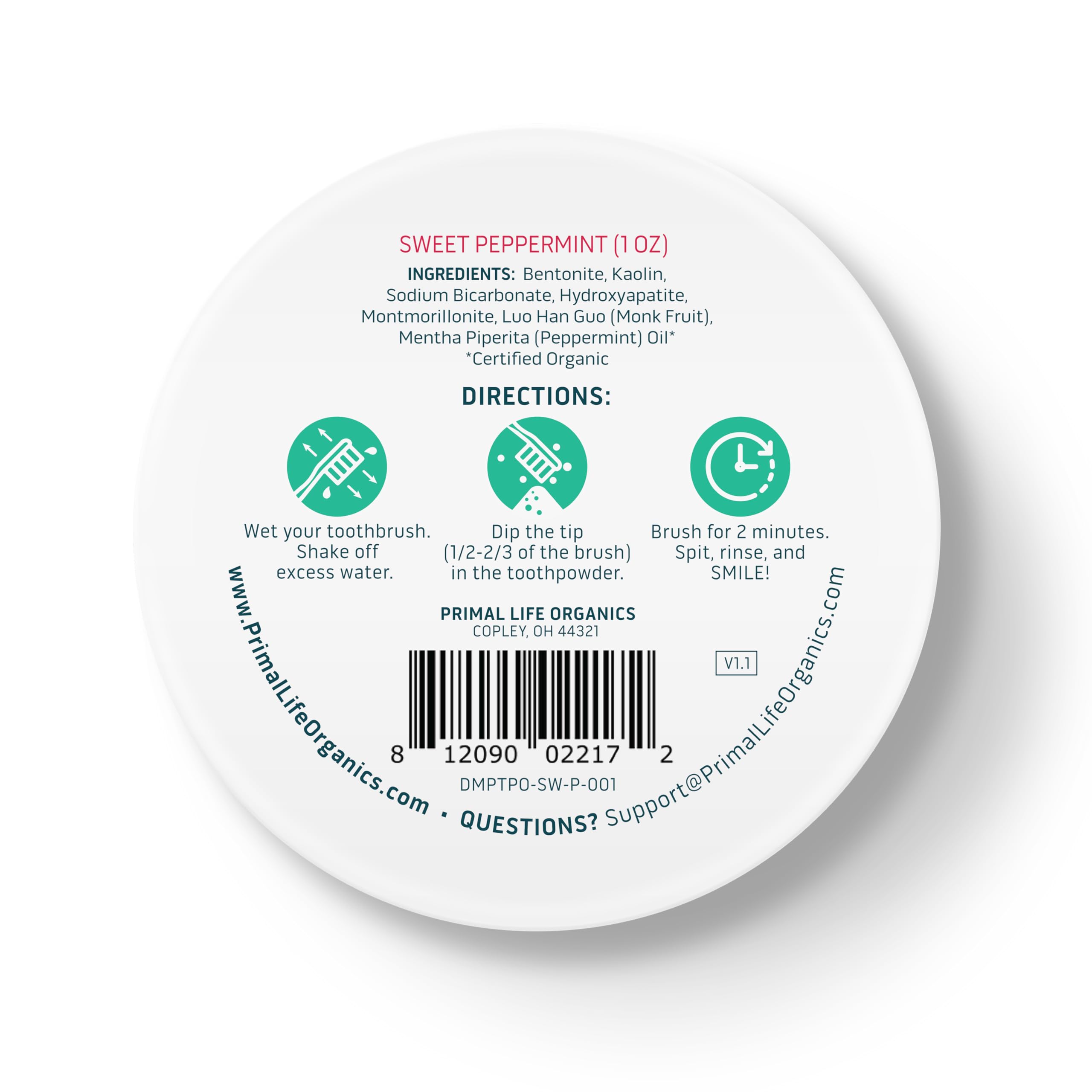 Primal Life Organics Dirty Mouth Toothpowder uso-diario, sensaciones de limpieza duradera.