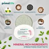 Primal Life Organics Polvo dental arcilla bentonita favorece limpieza suave