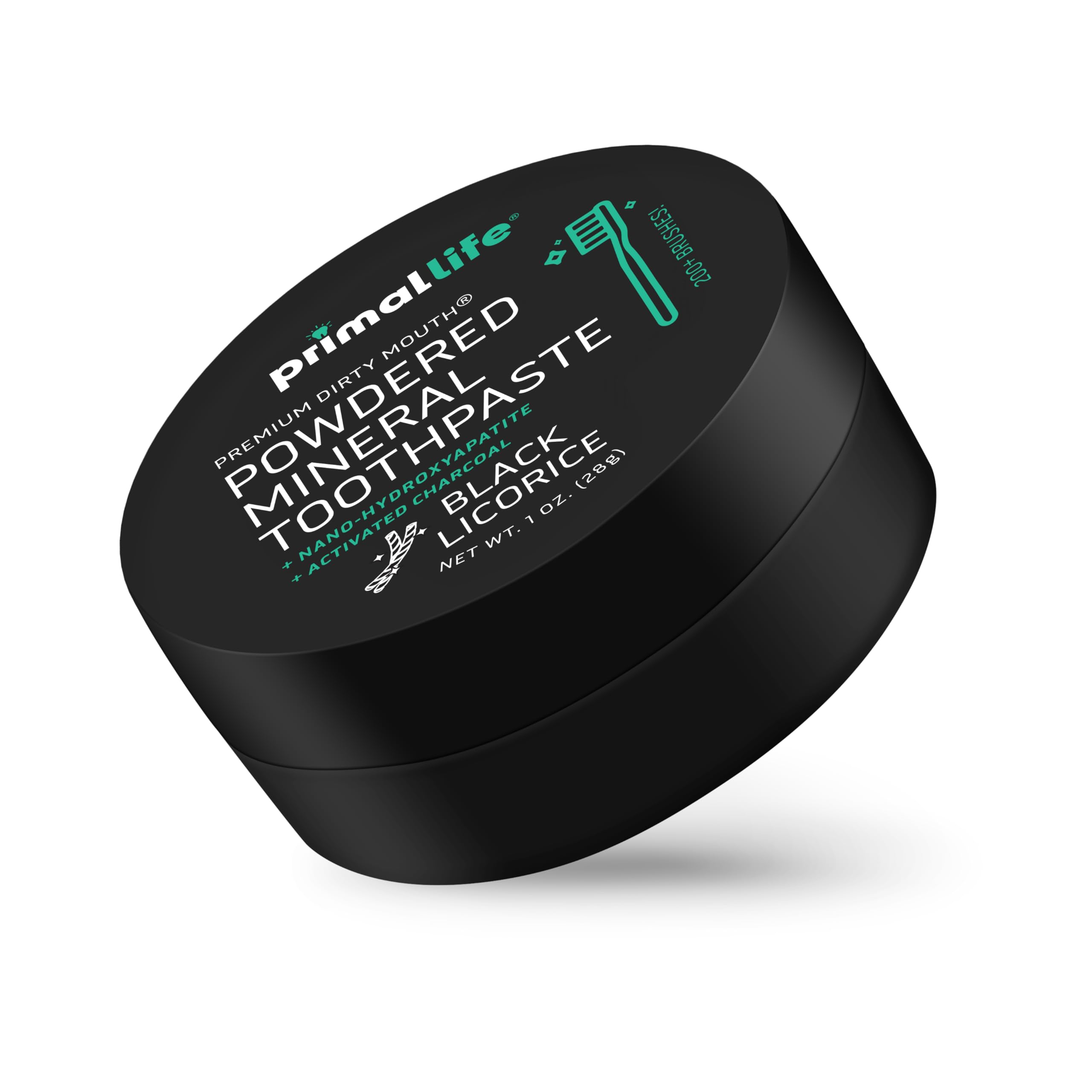 Primal Life Organics Dirty Mouth polvo dental arcilla kaolín-bentonita para pulir suavemente