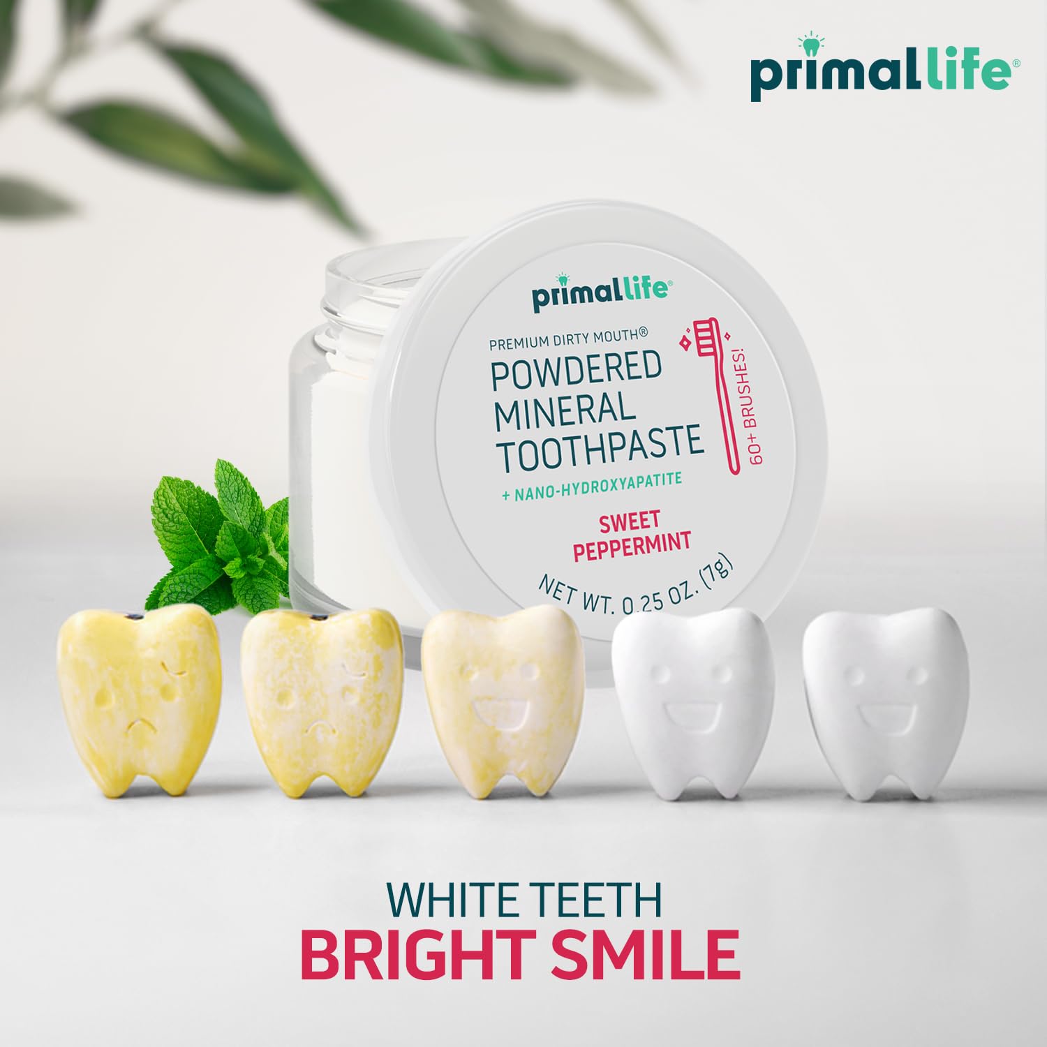 Primal Life Organics Polvo dental arcilla kaolin aporta cuidado bucal natural