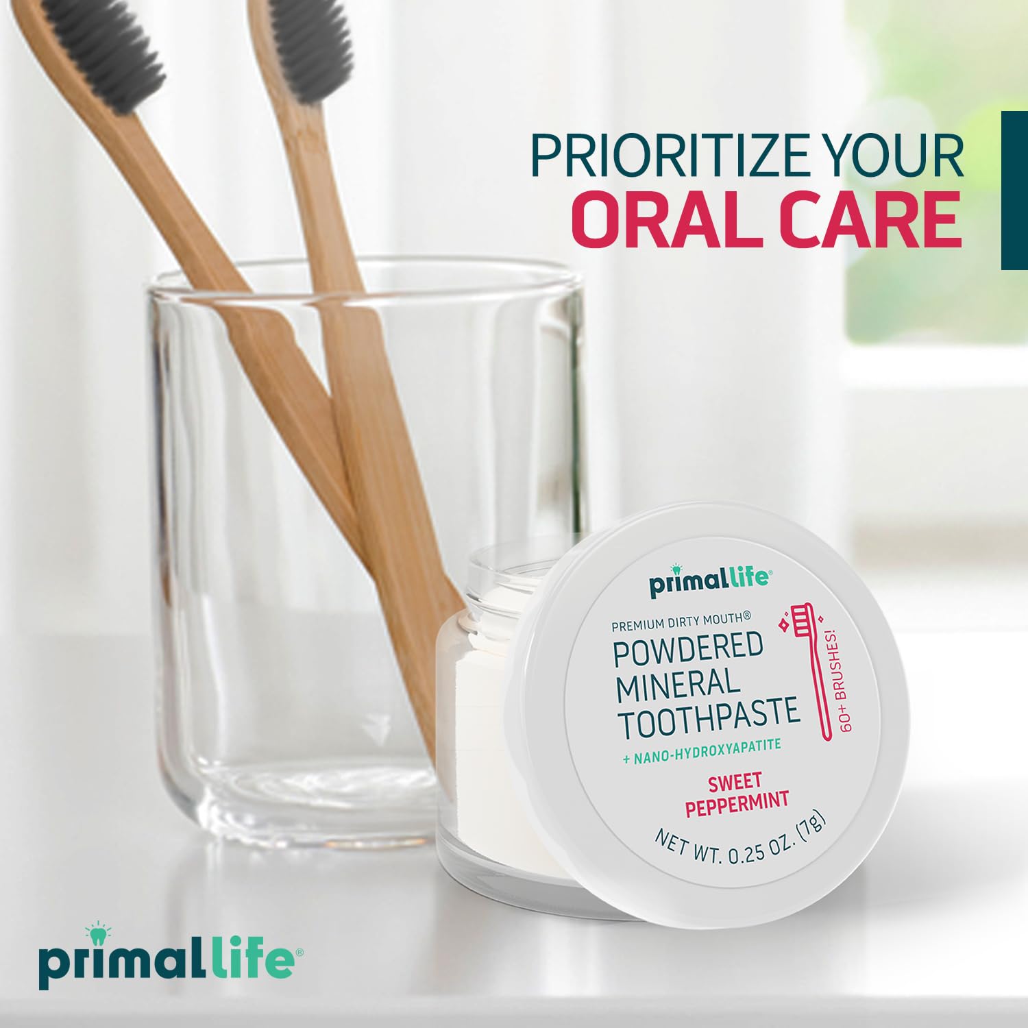 Primal Life Organics Polvo dental experiencia fresca con menta