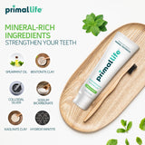 Primal Life Organics: uso diario recomendado para hábitos de higiene bucal sostenibles.