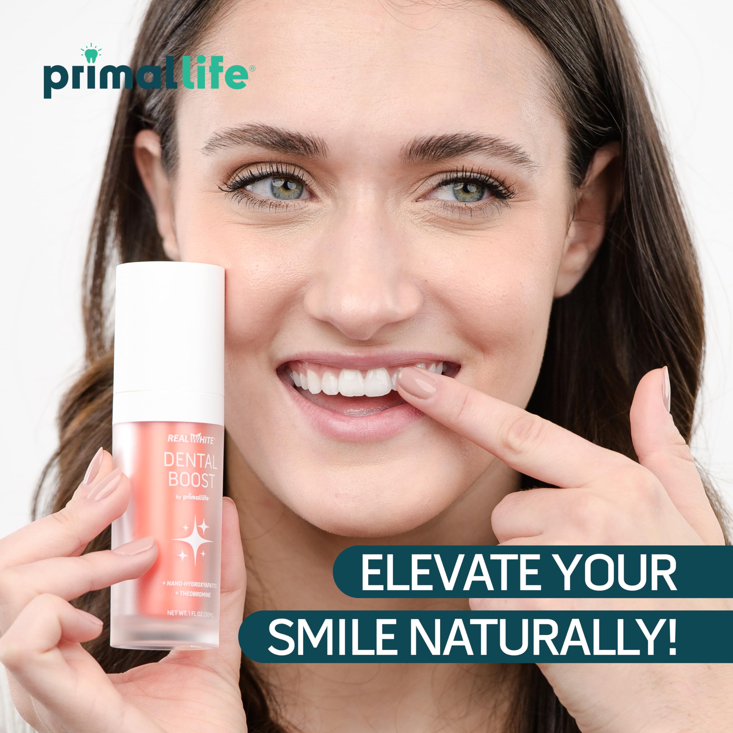Aplicación suave de Primal Life Organics para uso diario en dientes y encías.