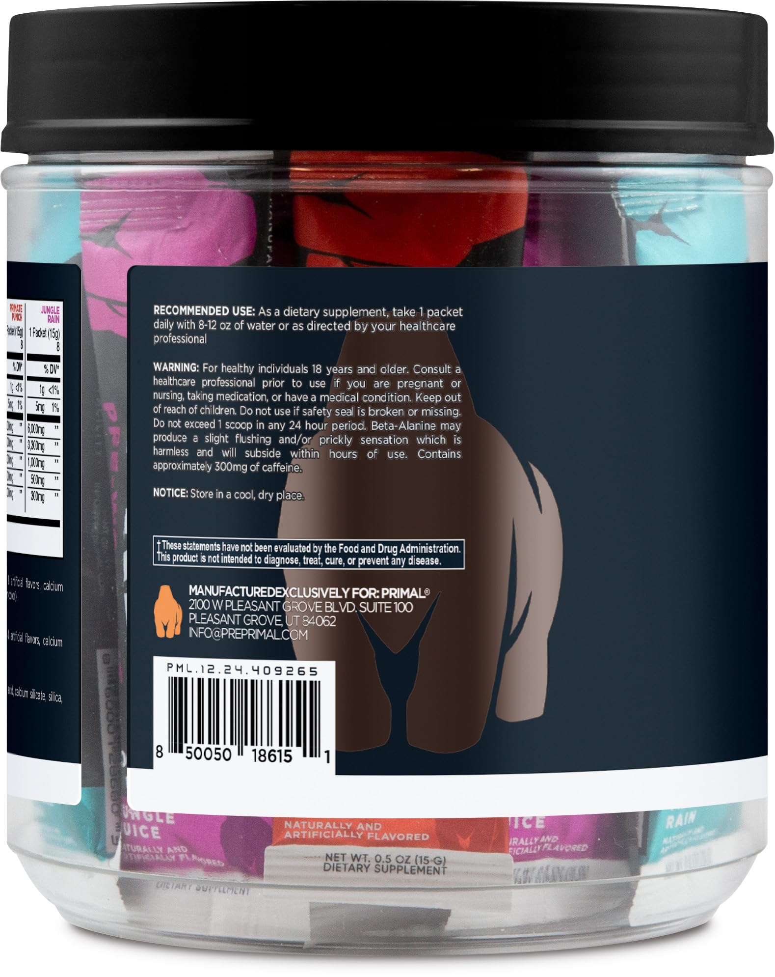 Primal PRE: Zumo de la Selva, sabor cítrico para energía sostenida.