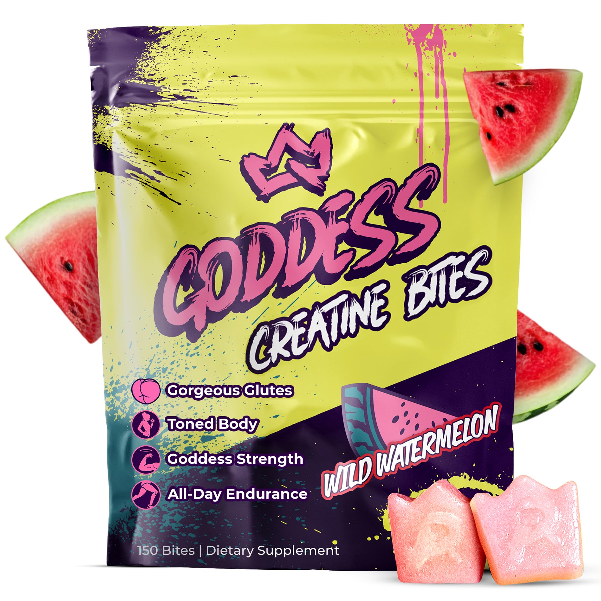 Primal Queen Goddess creatina gomitas sandía para energía en el entrenamiento.