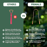 PRIMALS raspador de lengua cobre, resistente y duradero para uso prolongado.