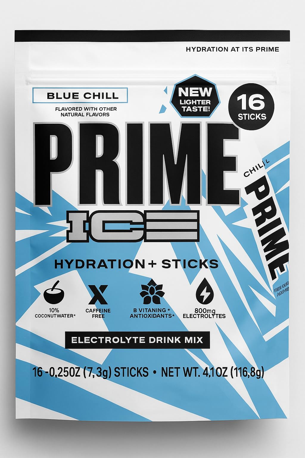 PRIME HYDRATION palitos: sobres abiertos para hidratación rápida en viaje