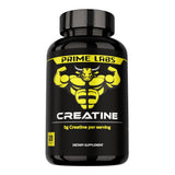 Prime Labs Creatina Monohidrato en envase con cápsulas, ideal para apoyo diario durante entrenamientos