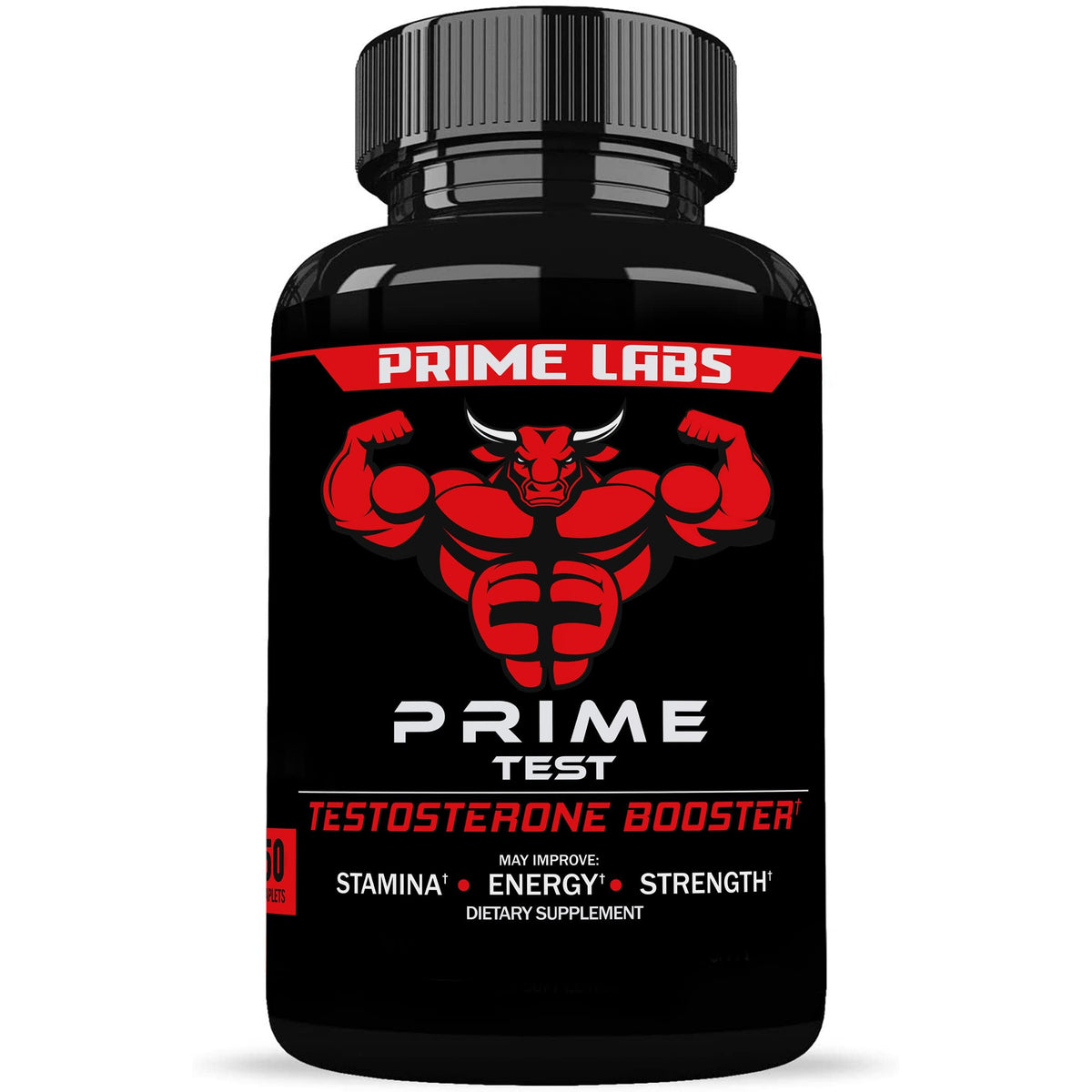 Prime Labs botella del potenciador de testosterona para energía diaria.