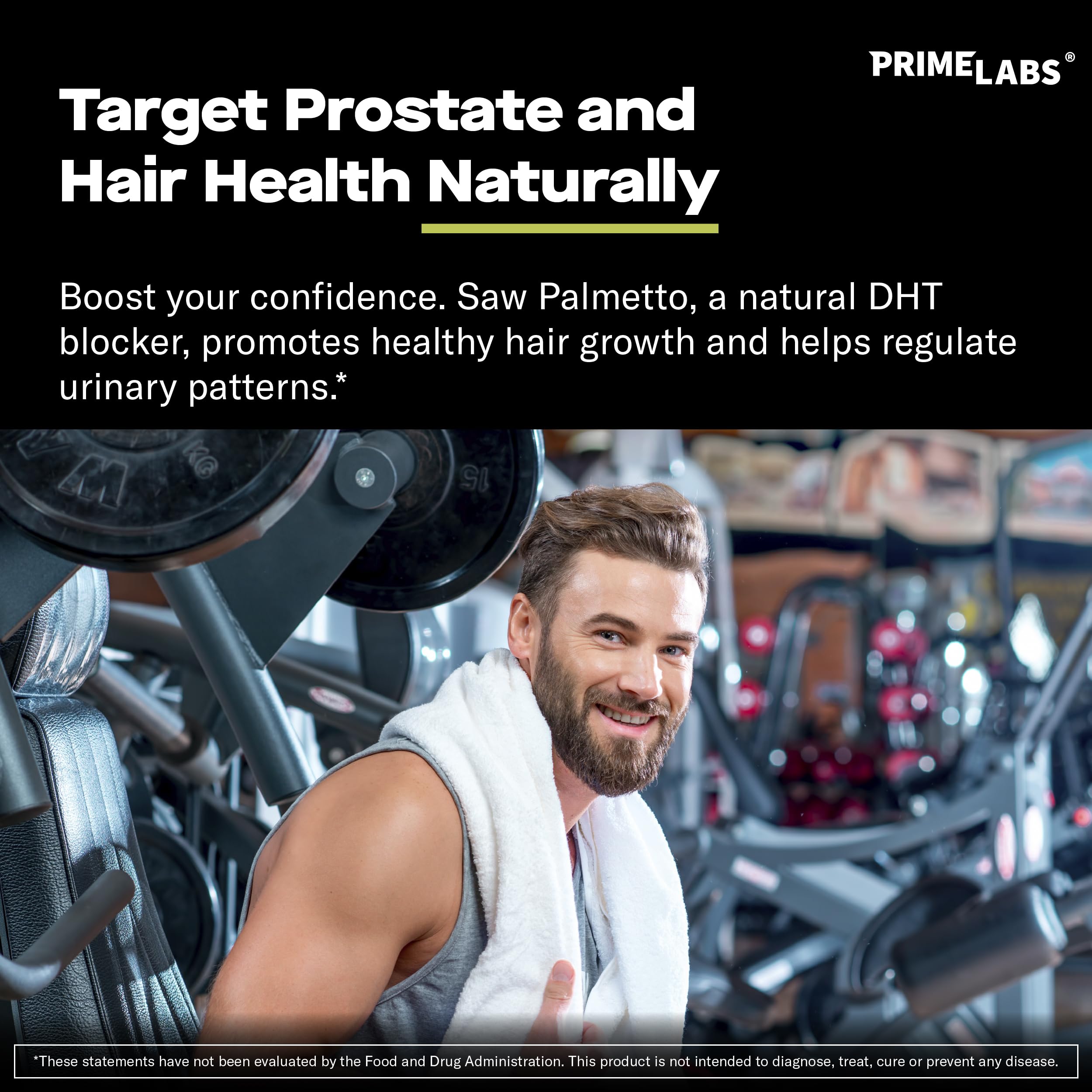 Prime Labs Saw Palmetto sello hecho en EE UU garantiza calidad.