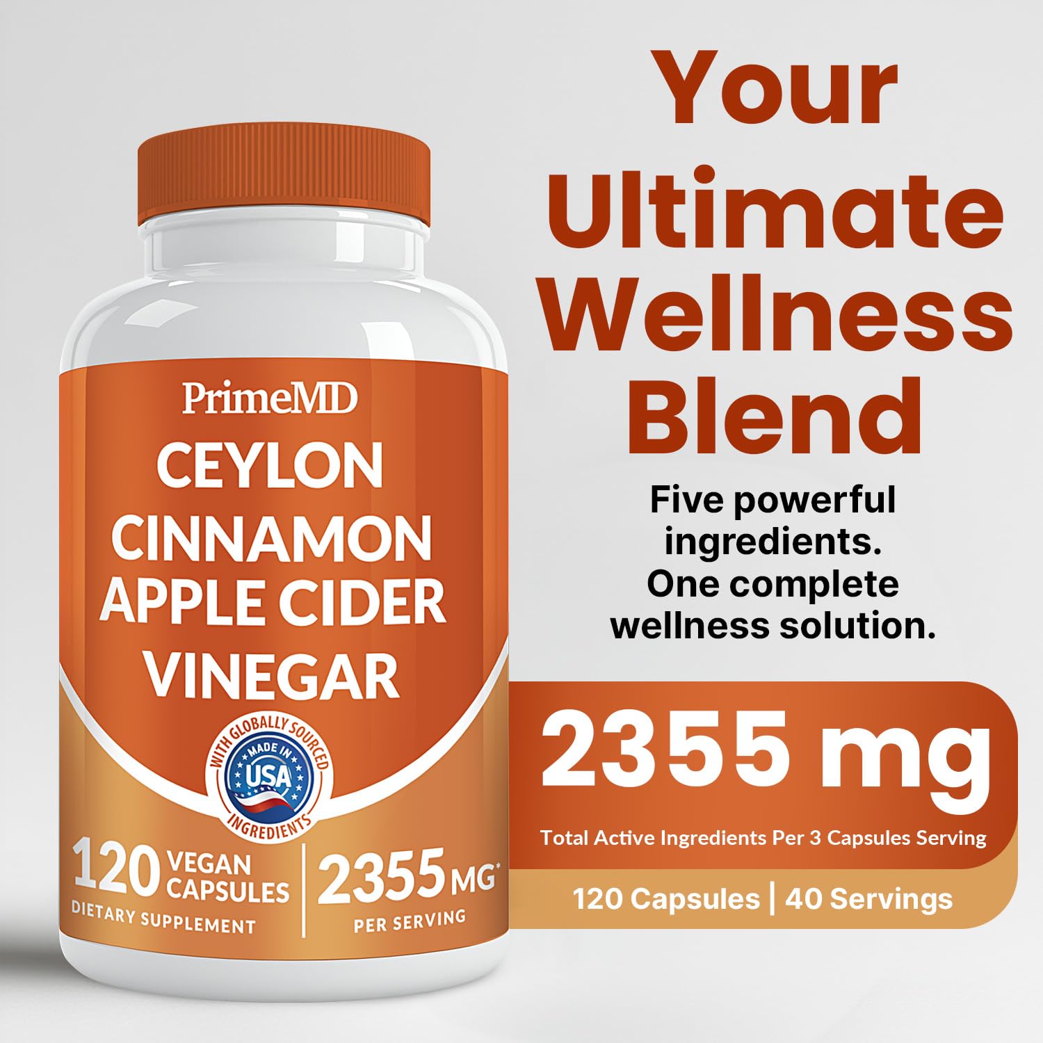 PrimeMD Canela Ceilán etiqueta nutricional revela ingredientes y dosis.