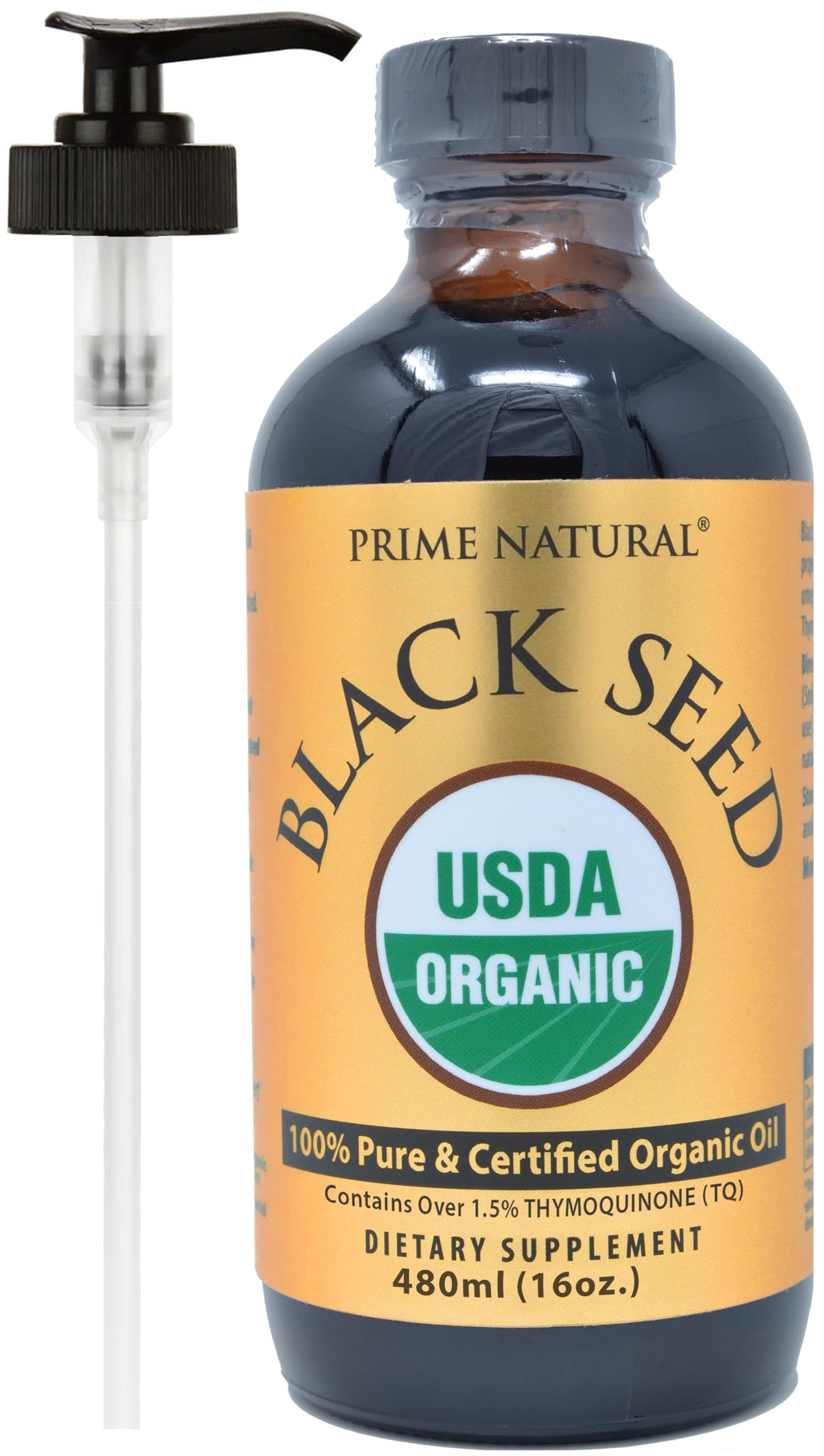 PRIME NATURAL Aceite de semilla negra en botella para cuidado diario de la piel.