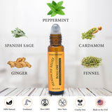 Mezcla aromática mentolada de menta y salvia para aroma calmante