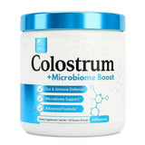 Prime Powders Colostrum: botella vertiendo para dosis diaria y fácil consumo