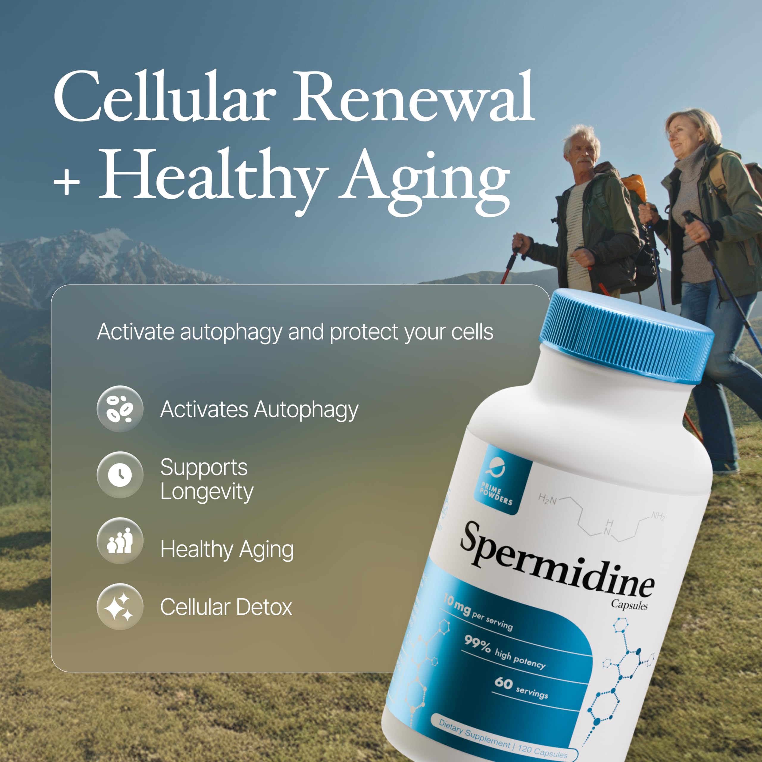Prime Powders Spermidina: proceso de fermentación que garantiza alta pureza.