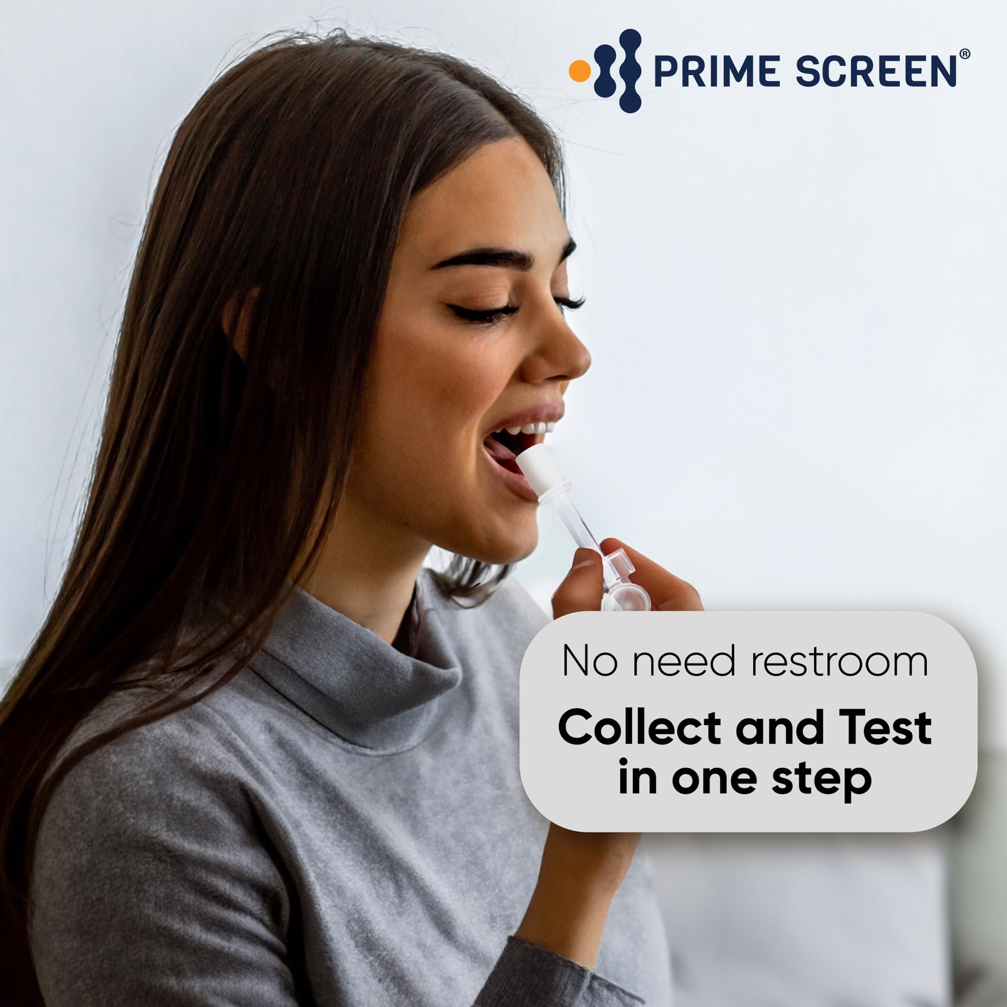 Indicador de saliva rojo de Prime Screen confirma saturación.