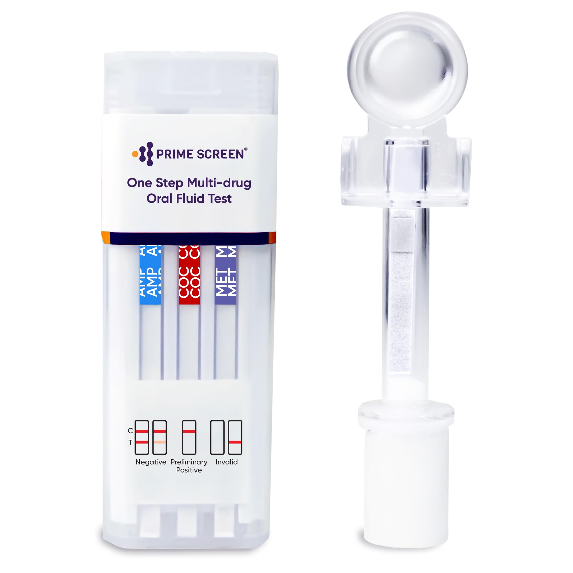 Prime Screen kit de 6 paneles de saliva para detección rápida.