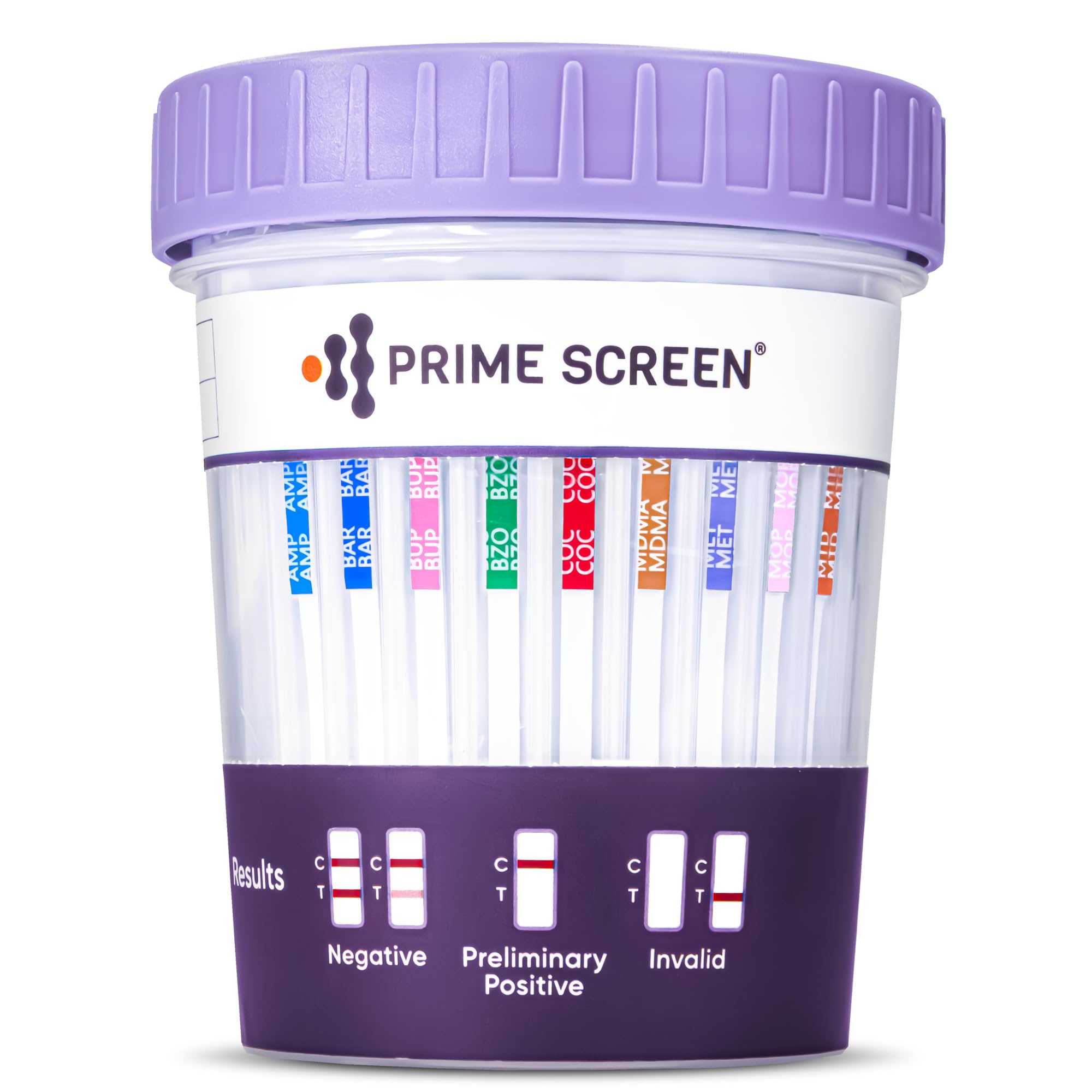 Prime Screen: taza de orina 12 panel, lectura rápida para cribado.