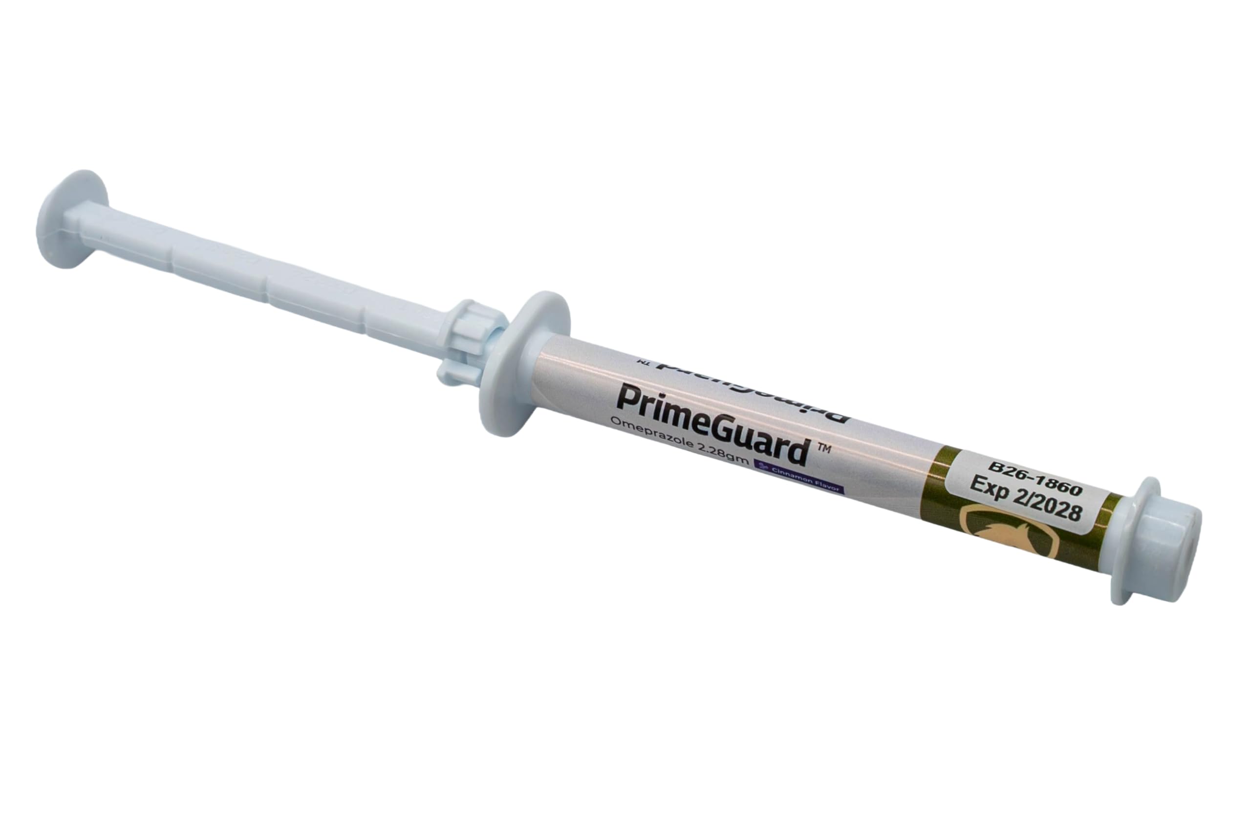 PrimeGuard omeprazol pasta oral en jeringa 2,28 g sabor canela: dosis precisa.