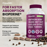PrimeMD 26-en-1 ajo, cápsulas para la salud cardiovascular.