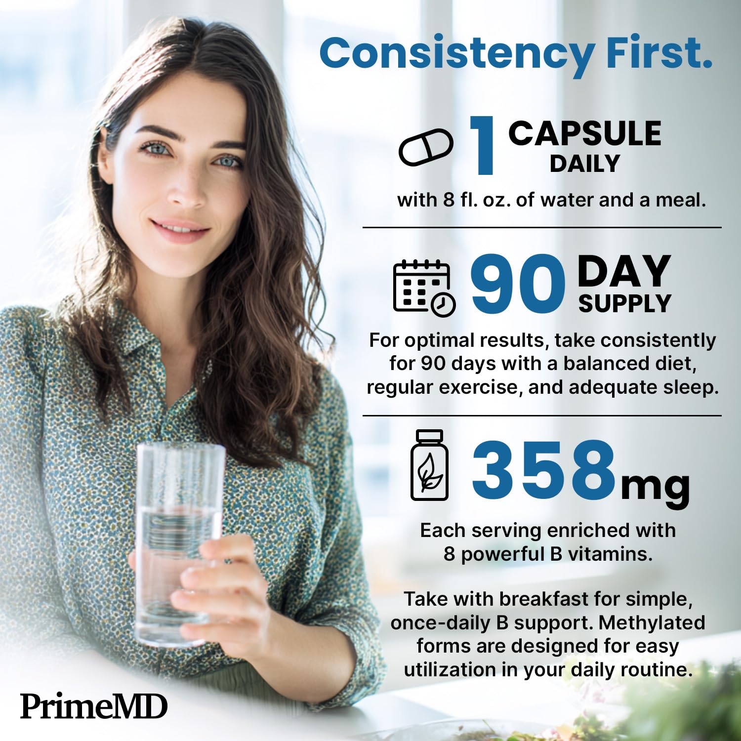 PrimeMD B Metilado dosis matutina: inicio de día sencillo y práctico.