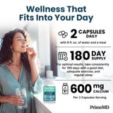 PrimeMD cápsulas neutras con sabor suave para ingesta diaria.