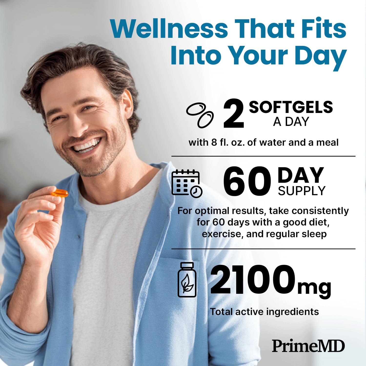 PrimeMD Omega3 sin gluten ni lácteos: opción limpia para dietas sensibles.
