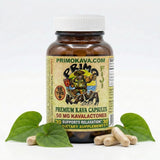 PRIMO KAVA cápsulas 1500mg, vista frontal del frasco para uso rápido.