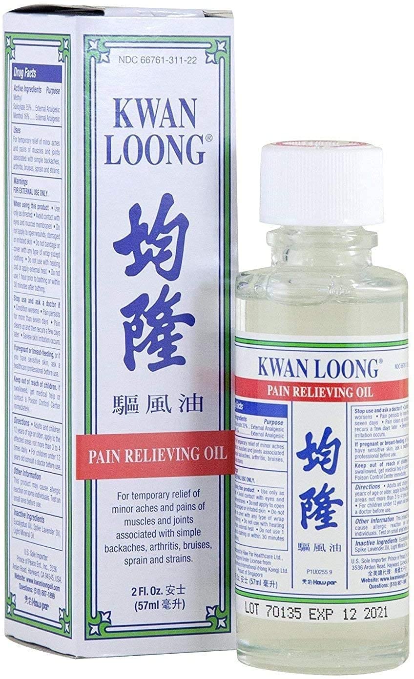 Kwan Loong de Prince of Peace, aceite en bote para molestias musculares.