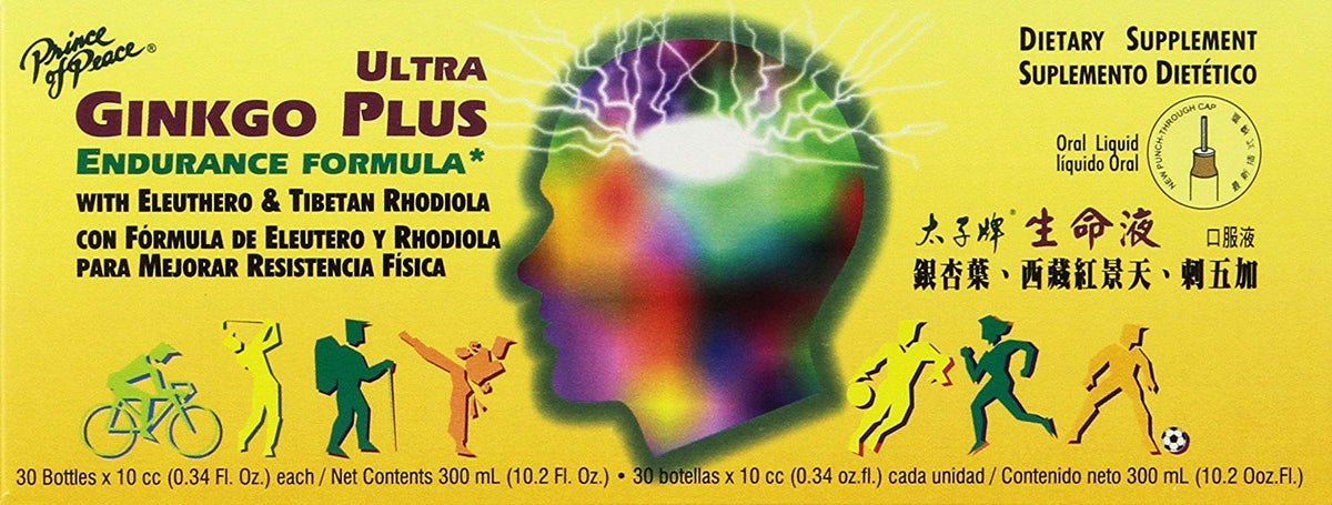 Príncipe de la Paz Ultra Ginkgo, botella frontal para mayor claridad.