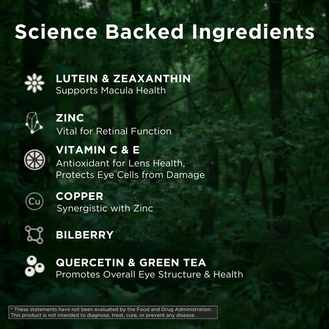 Zinc y cobre visibles en Pristene Macutene Protect para la salud ocular