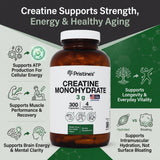 Pristine's Creatine Monohydrate Capsules vaso con agua lista para entrenamiento