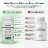 PRISTINE'S Pterostilbeno ingredientes veganos y libres de OGM.