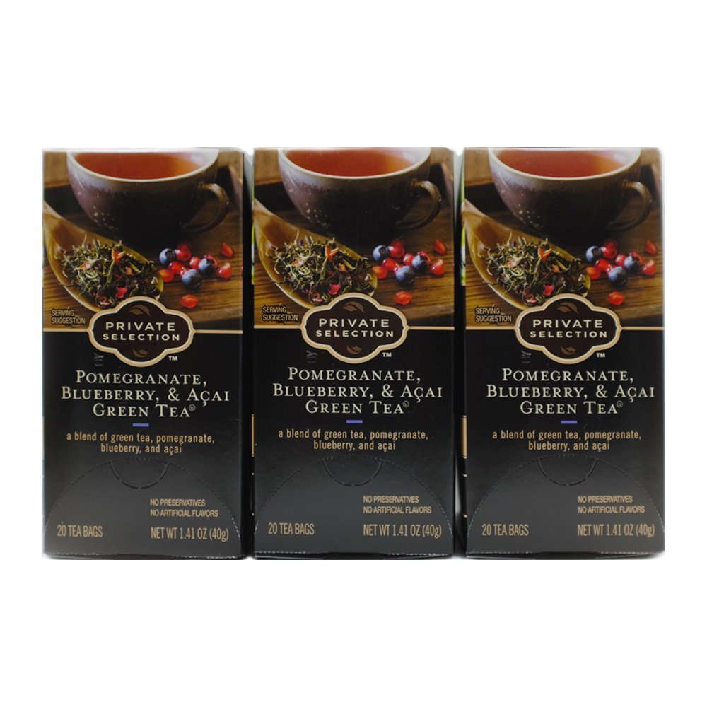 Private Selection pack de 3, té verde con frutos rojos, ideal para tardes refrescantes.