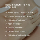 PRIVATES: toallita íntima con aloe para hidratación suave en un solo uso.