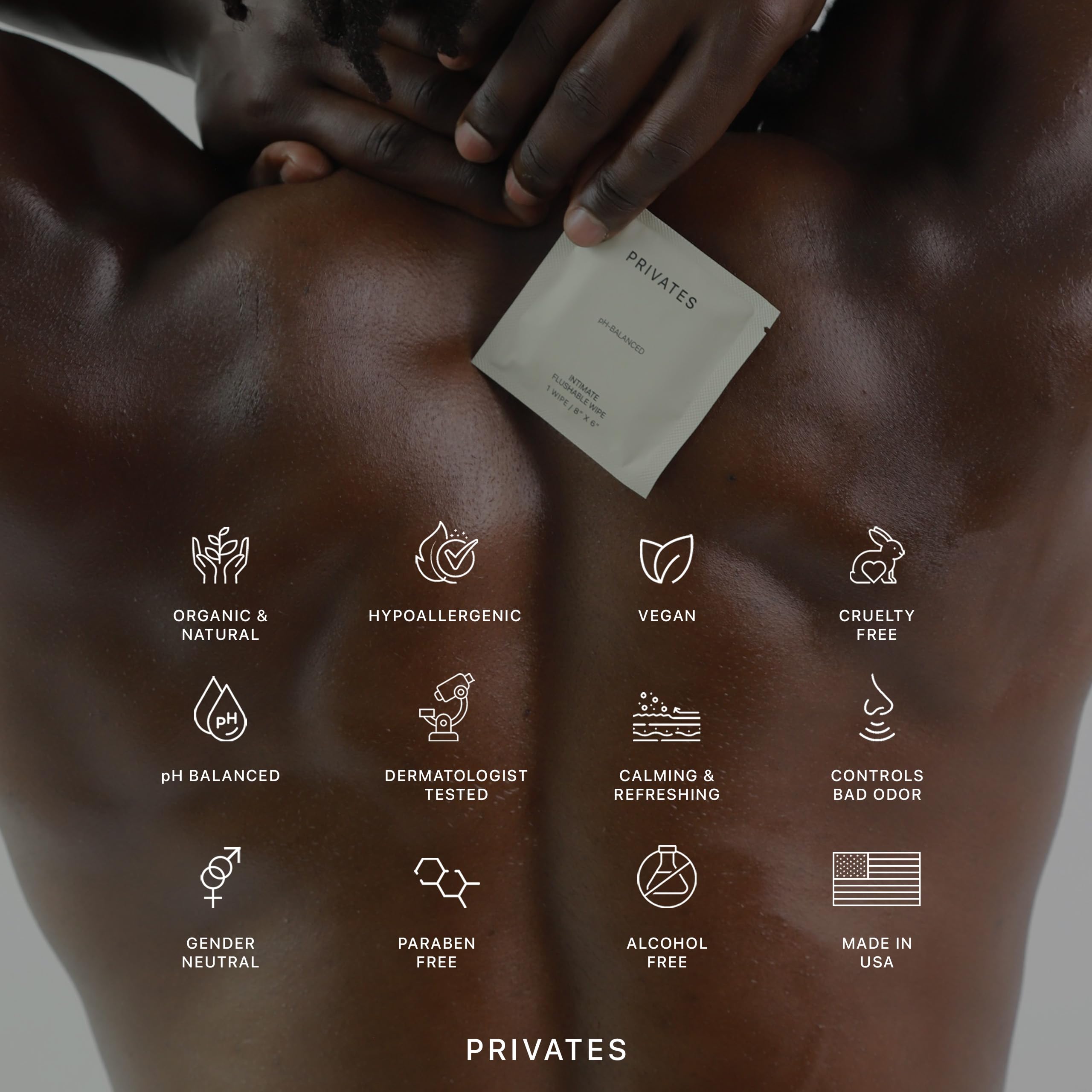 PRIVATES: toallita íntima vegana, libre de crueldad y parabenos.