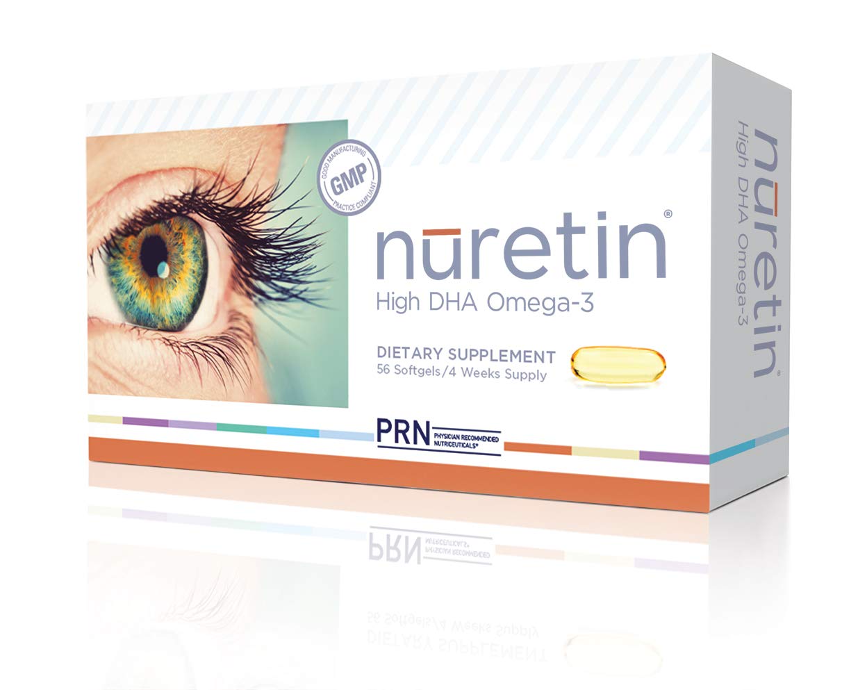 PRN Nuretin frasco omega3 para salud ocular y visión clara.