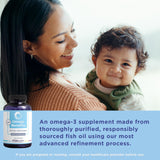 PRN Omega 3: etiqueta nutricional clara con EPA y DHA para referencia rápida.