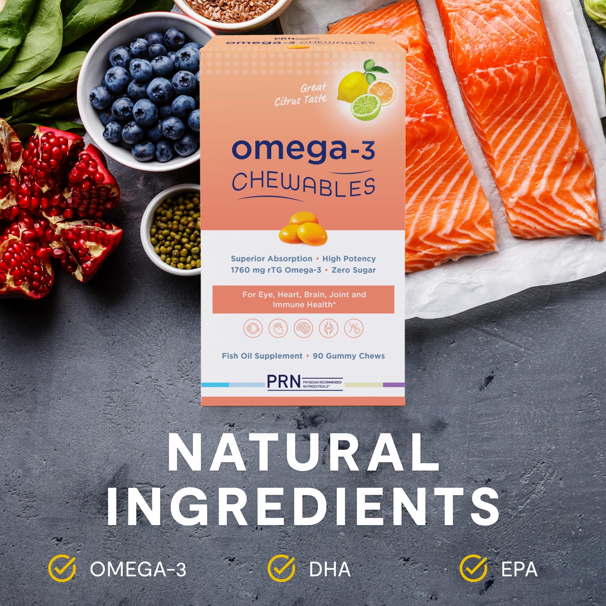 PRN Omega 3 gomitas, origen noruego y alta calidad