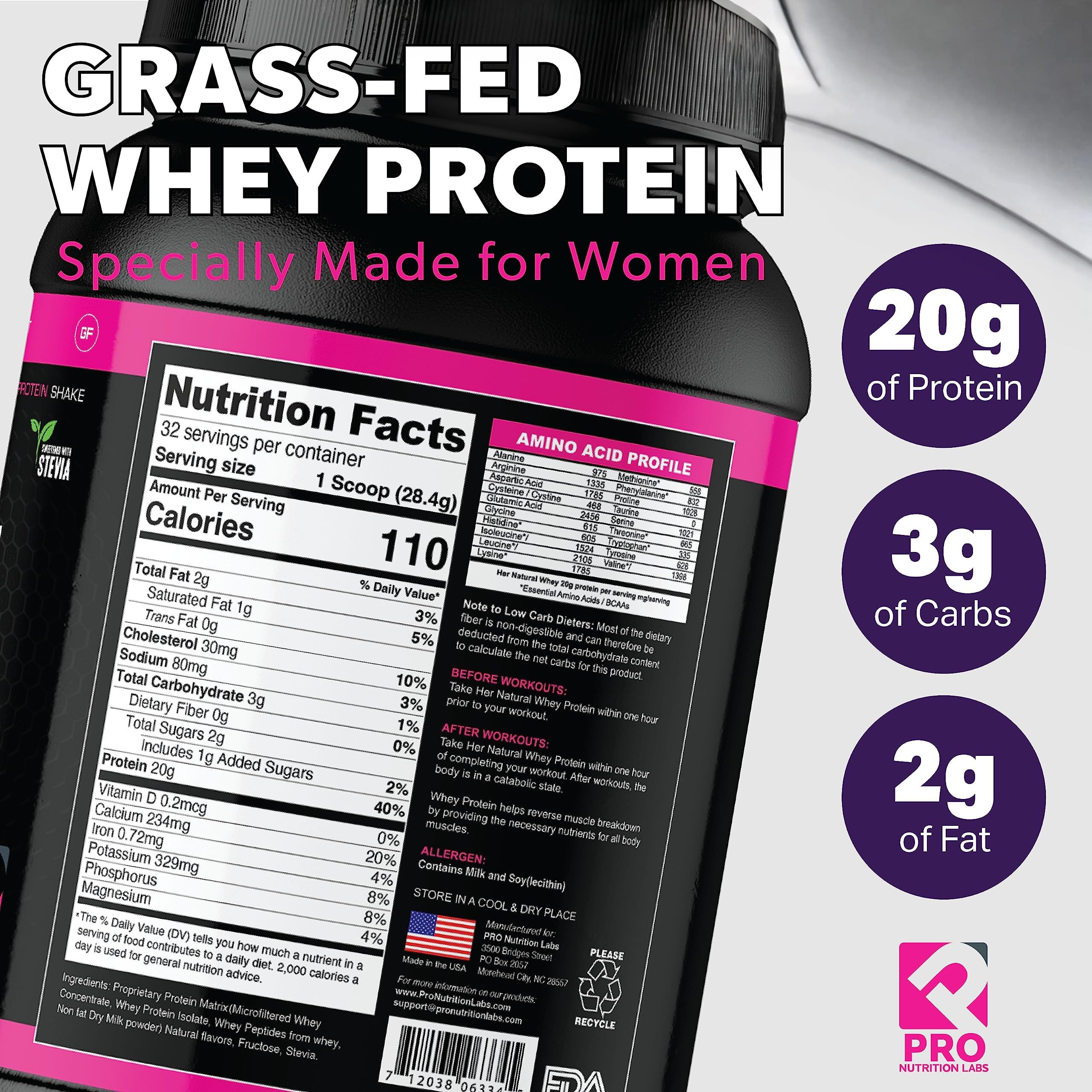Frasco de PRO NUTRITION LABS de 2 libras chocolate para snack proteico.