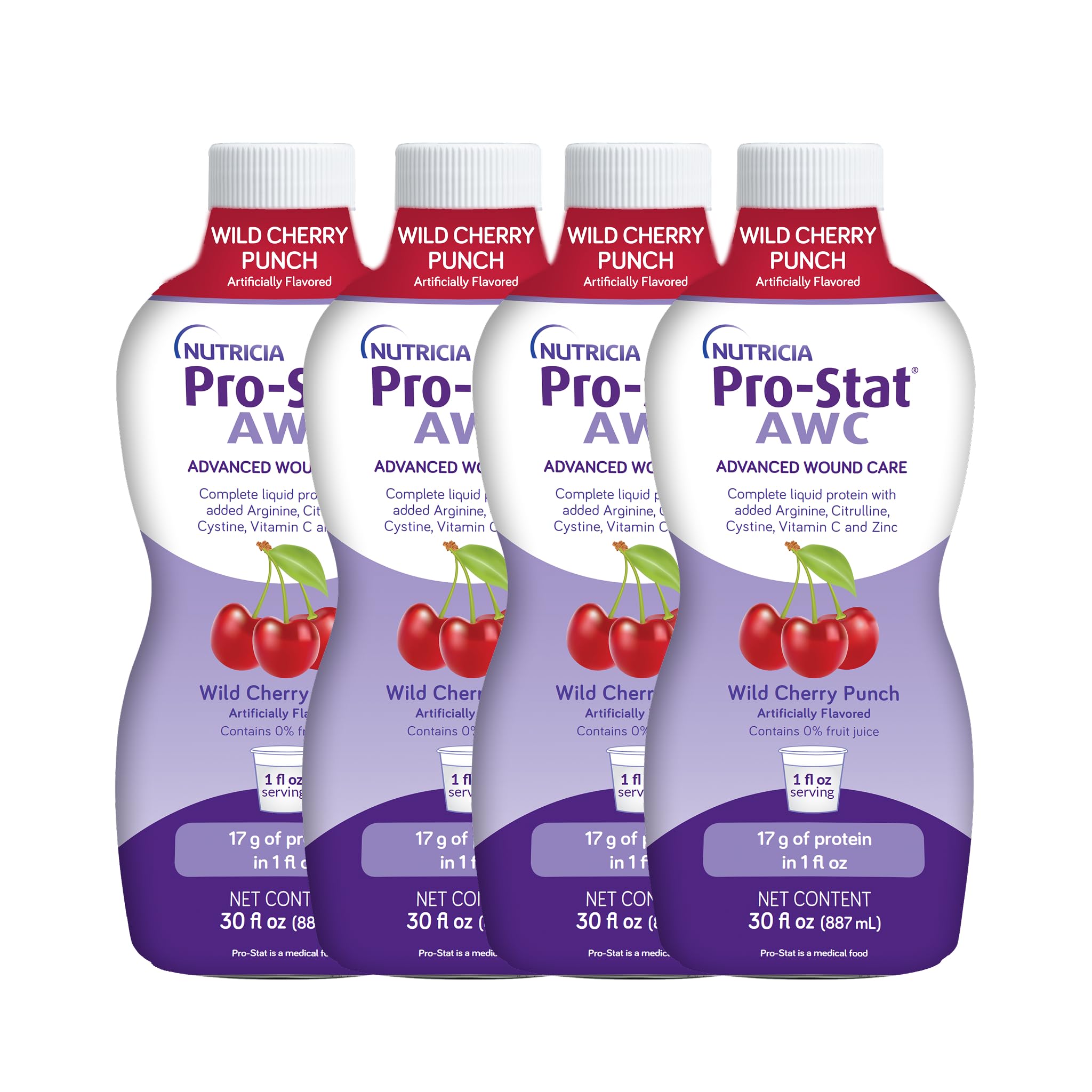 Pro-Stat AWC, botella sabor cereza salvaje para nutrición diaria.