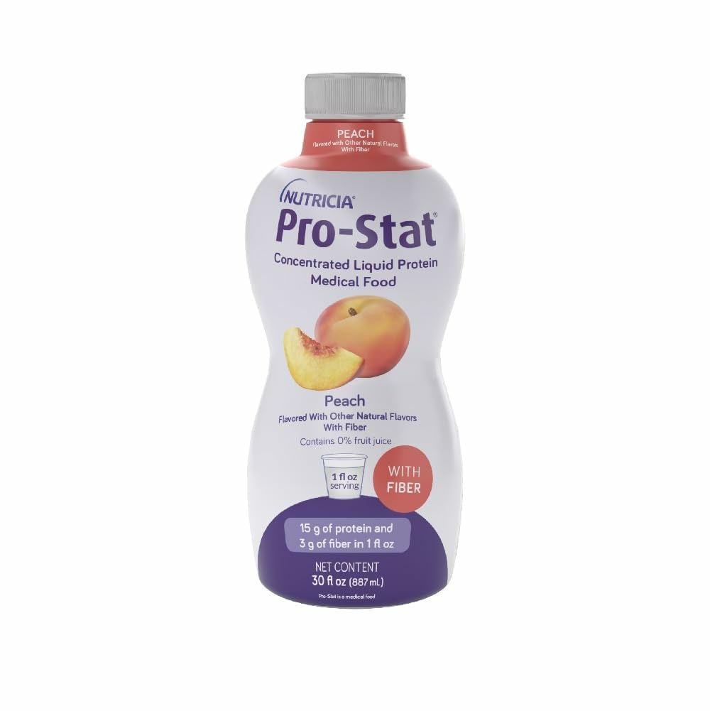 Pro-Stat proteina líquida concentrada melocotón, botella: apoyo proteico diario sencillo.