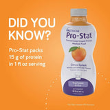 Pro-Stat protéina líquida concentrada de sabor cítrico, listo para tomar en cualquier momento.