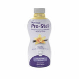 Pro-Stat proteína líquida de vainilla en botella para aporte proteico rápido.