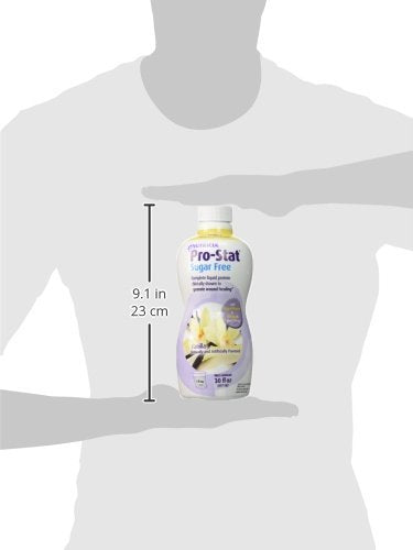 Pro-Stat proteína líquida de vainilla lista para tomar en cualquier momento.