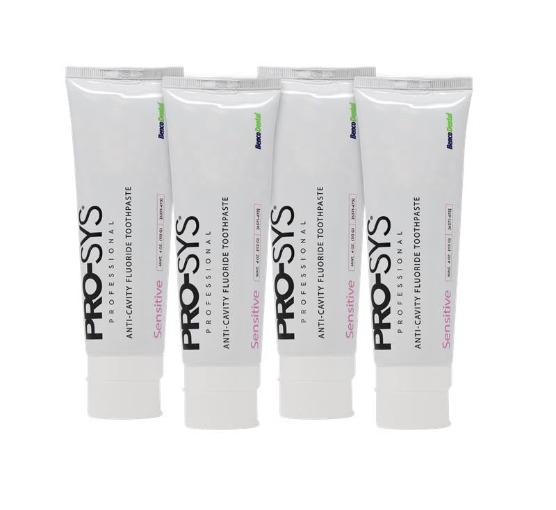 PRO-SYS pasta dental sensible para alivio de sensibilidad y protección del esmalte.