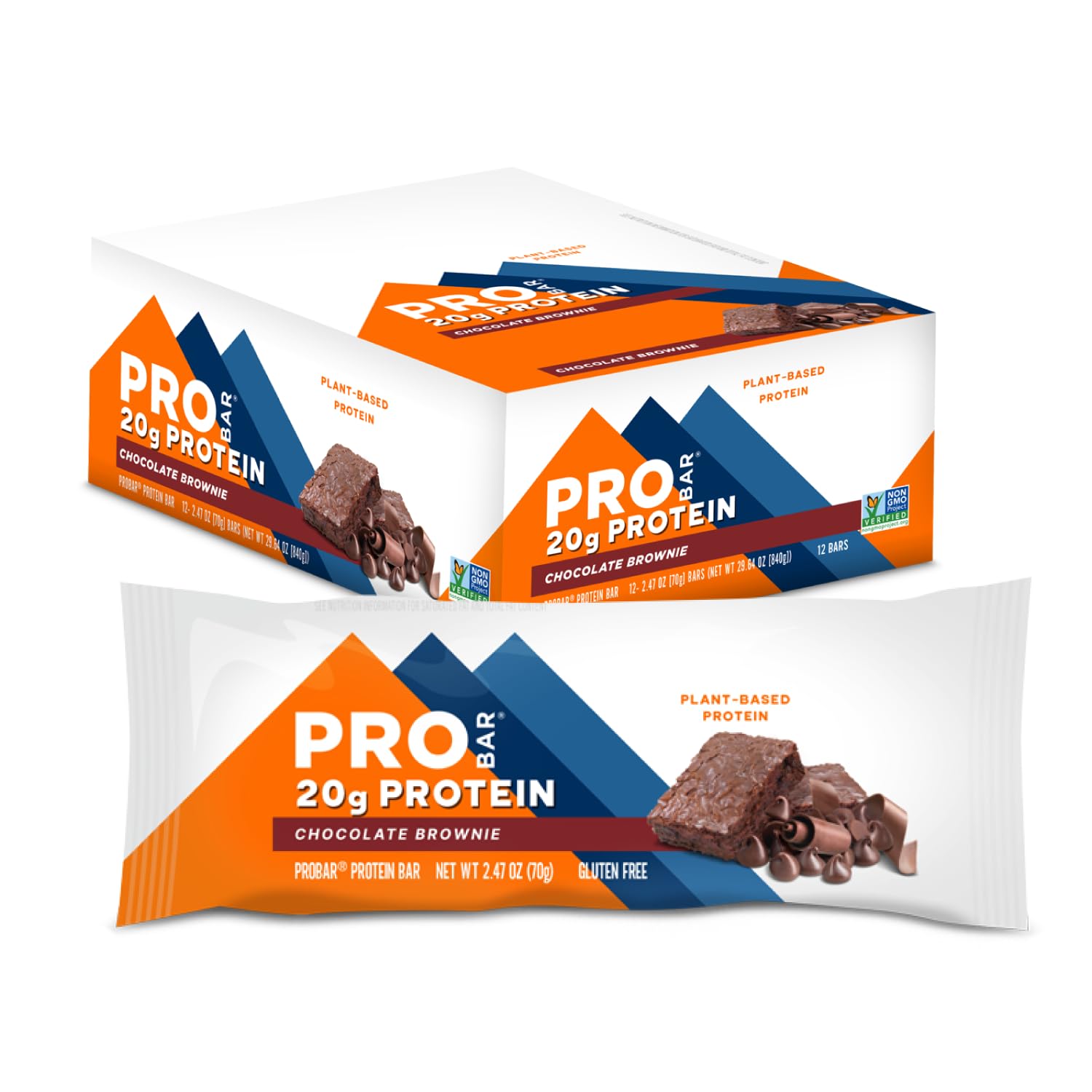 PROBAR Barrita de proteína de chocolate, paquete de 12, snack práctico para energía diaria.