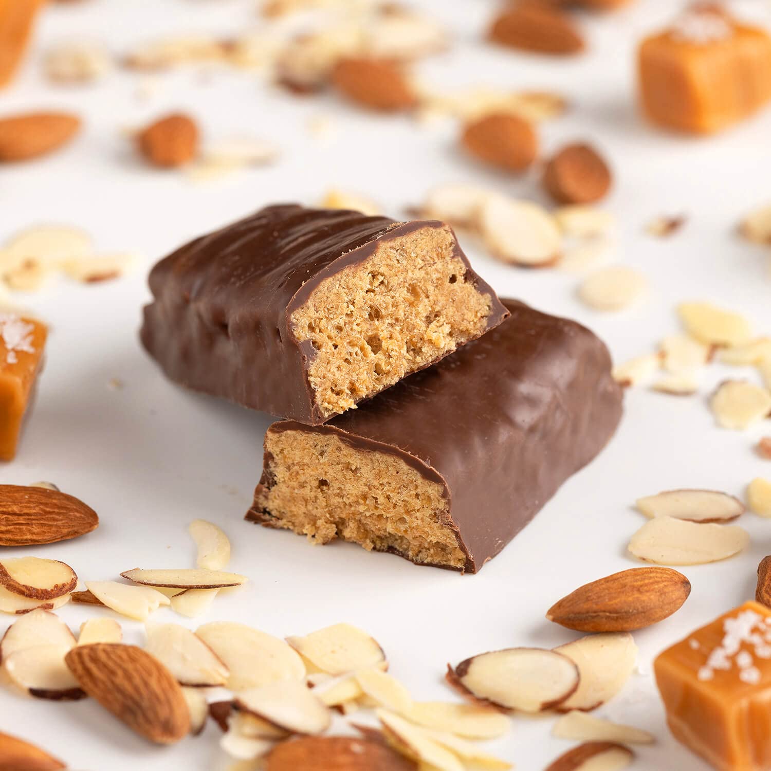 PROBAR barra proteína mantequilla de almendra cremosa para merienda post entreno.