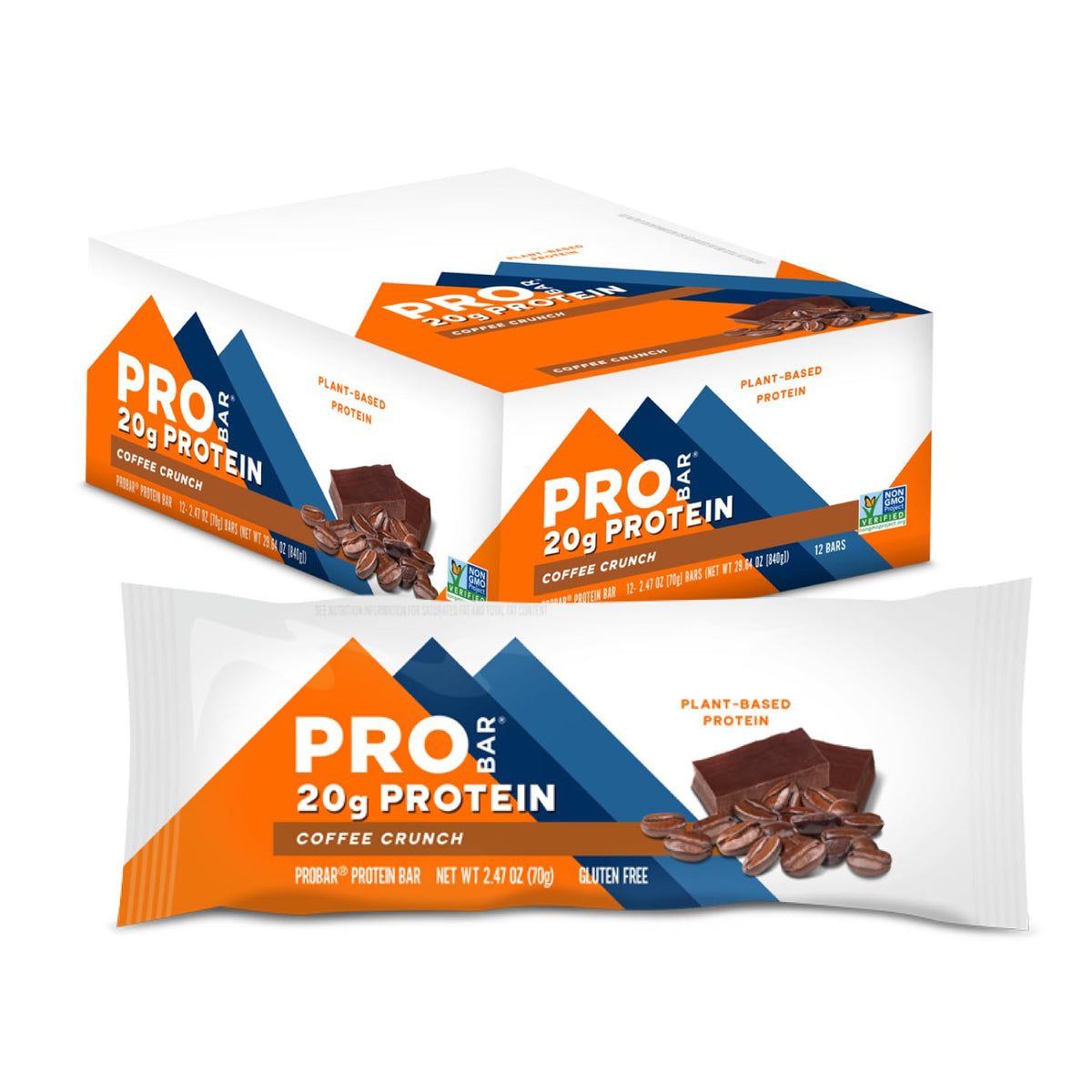 PROBAR Barra proteica vegetal de café crujiente para energía sostenida